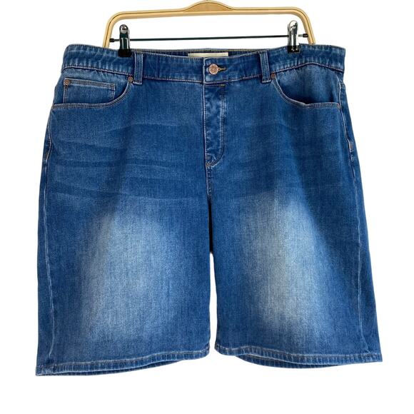 Soft Surroundings Ultimate Denim Pull On Shorts Women 1X Blue Comfort Waist NWT - Picture 1 of 10